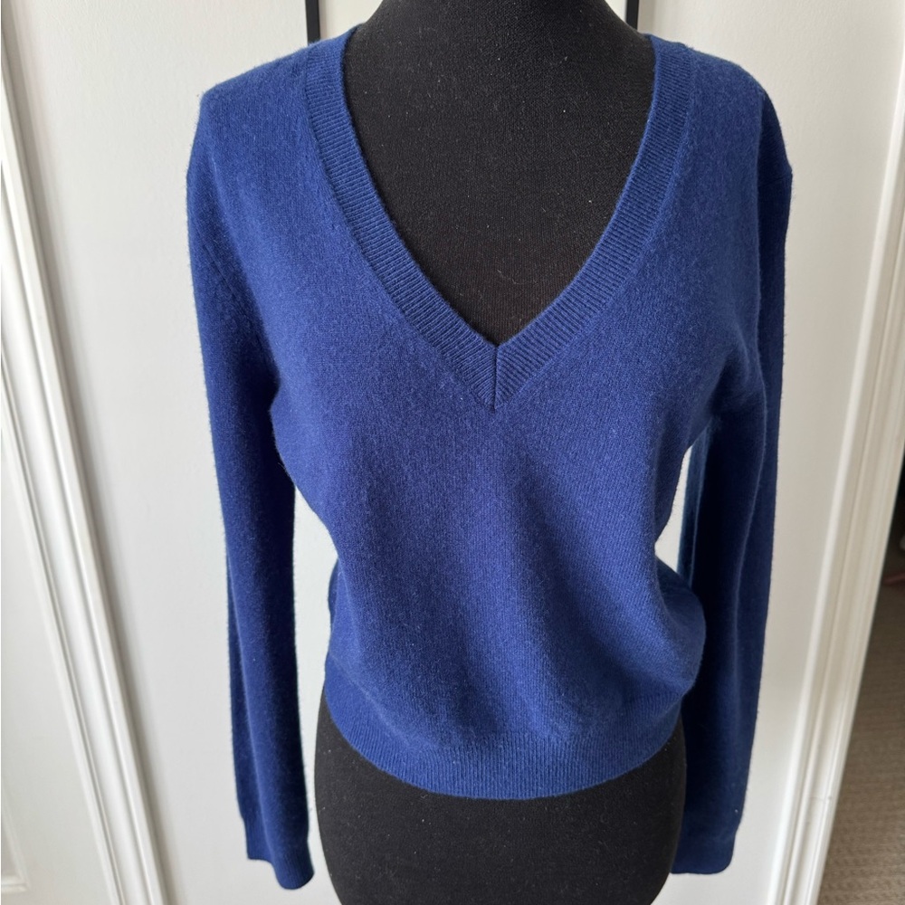 Aritzia Byron Blue V Neck cashmere Women’s Sweater nwt M